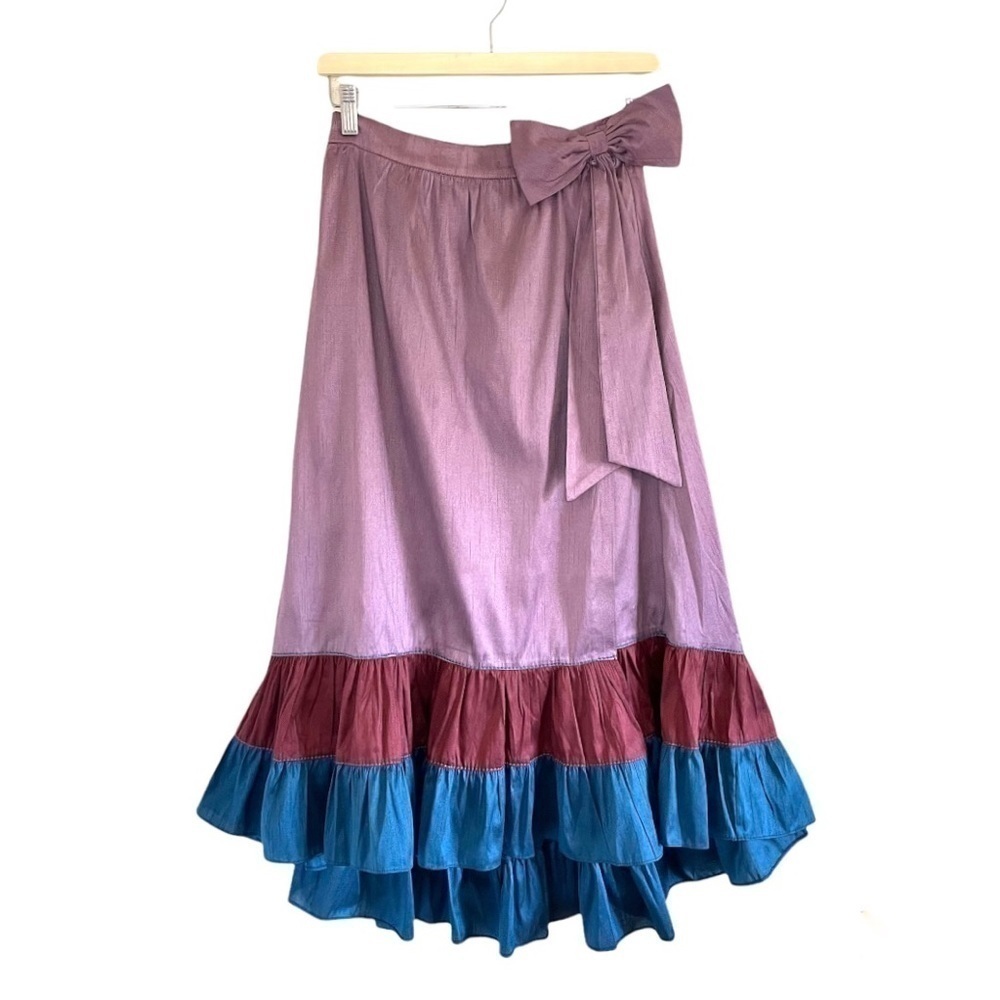 NWT Anthropologie Sachin & Babi Colorblocked Ruffle Wrap Midi Maxi Skirt 4 - Picture 5 of 16